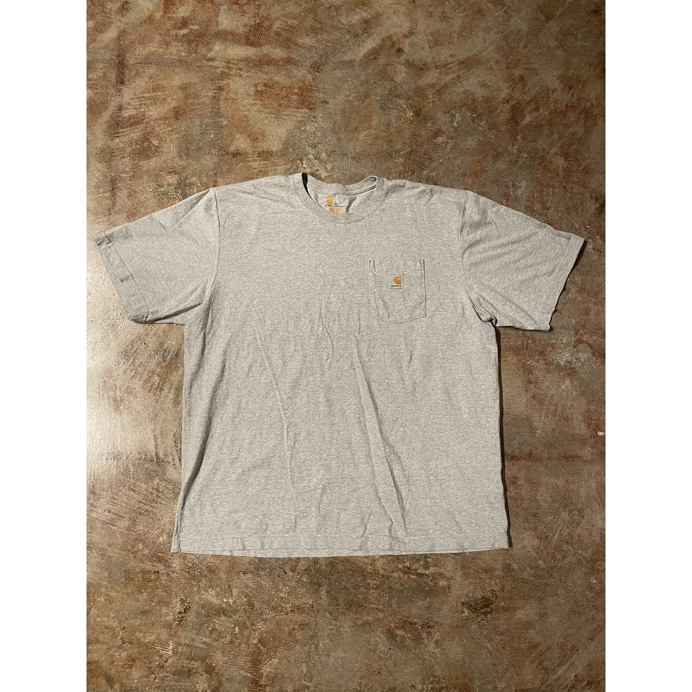 Carhartt Original Fit Front Pocket Logo Gray Short Sleeve T-Shirt Sz XXL *